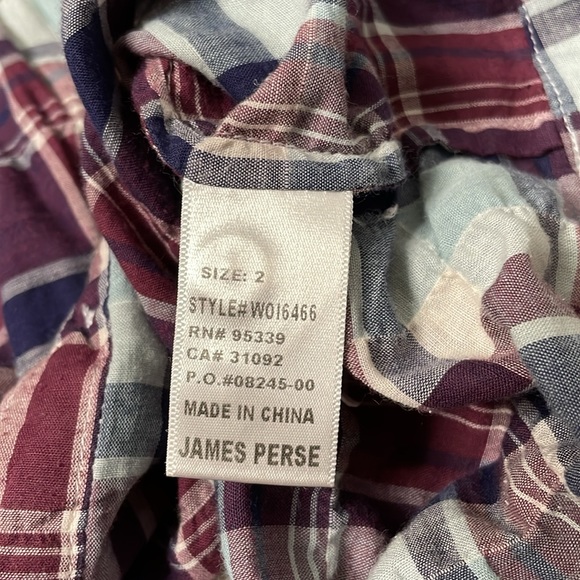 James Perse standard plaid drawstring shirtdress - Picture 5 of 7